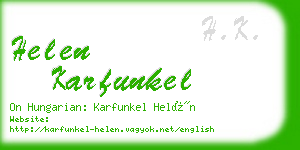 helen karfunkel business card